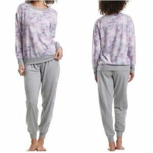 Splendid Pajama Set XXL Gray Tie Dye Lounge Set Jogger Crew Neck